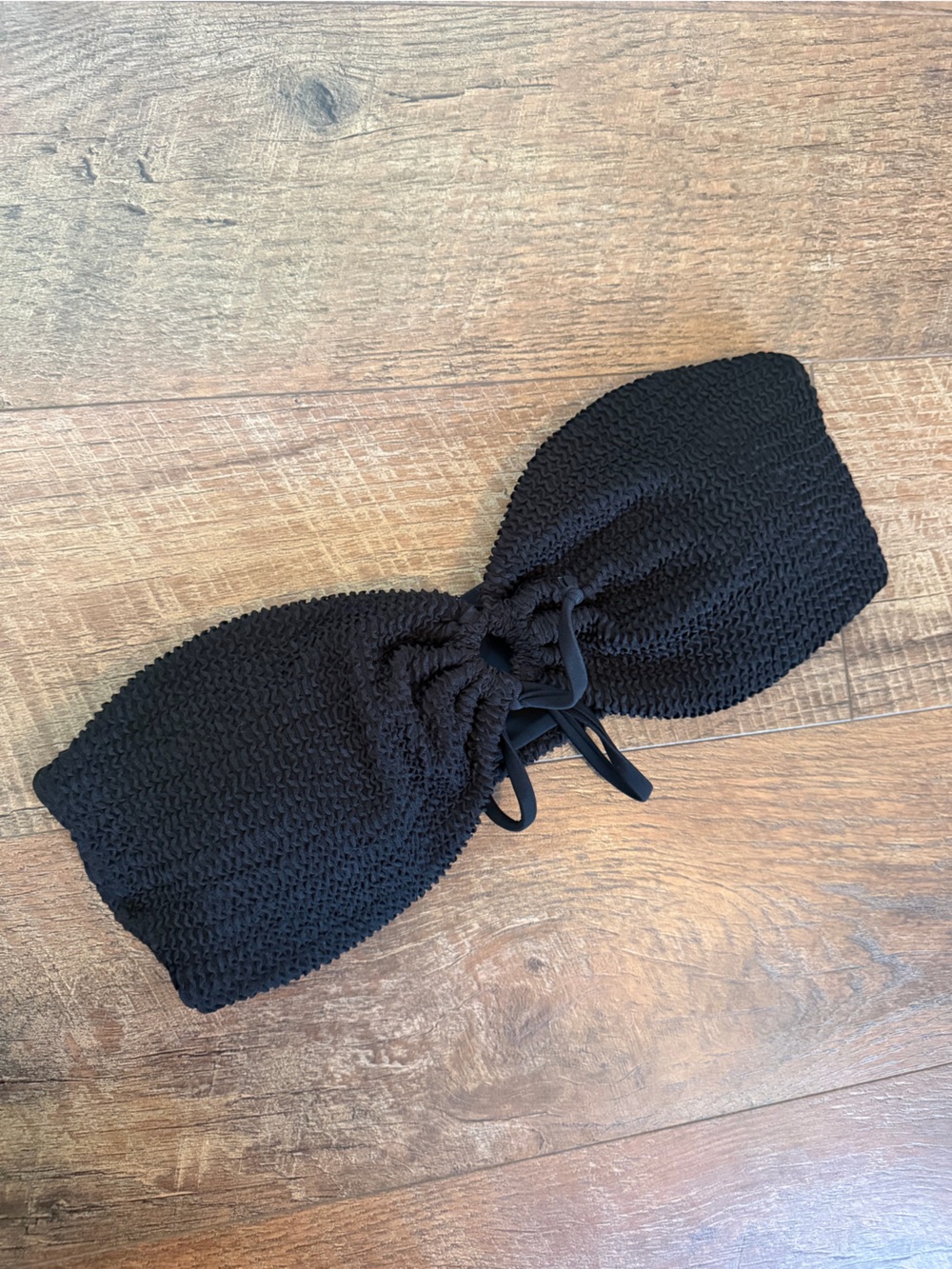 Zaful Black Knit Bandeau Bikini Top